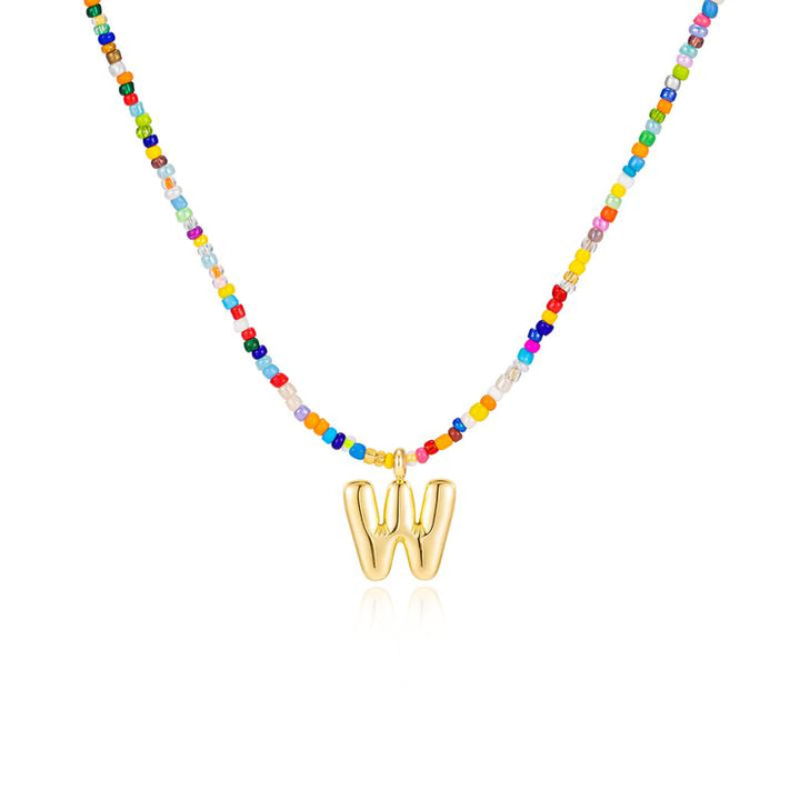 Naomi | Colorful Bubble Letter Necklace