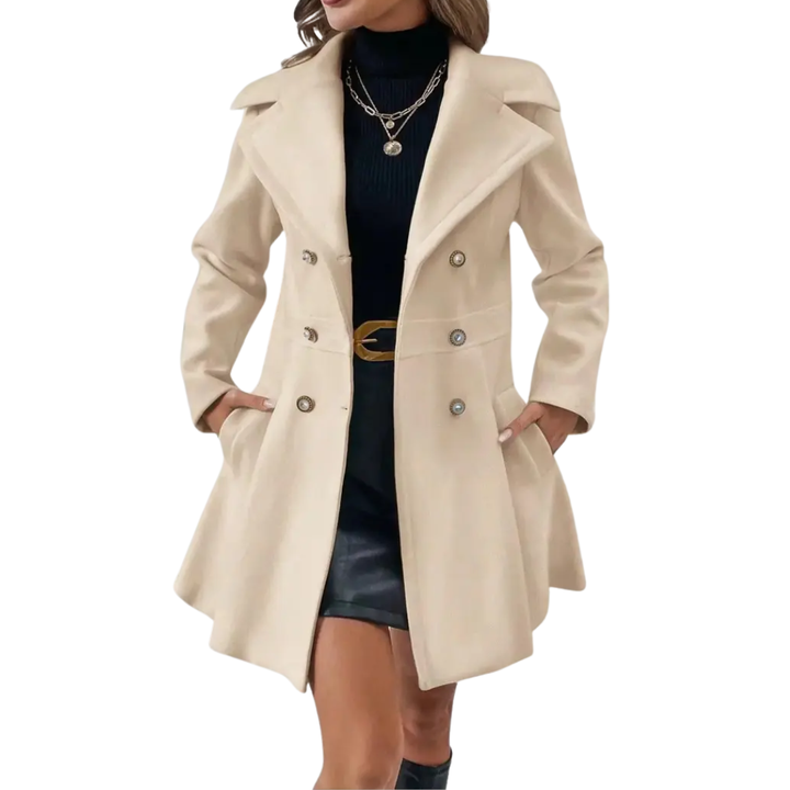 Kiara | Chic Double-Breasted Wool Overcoat