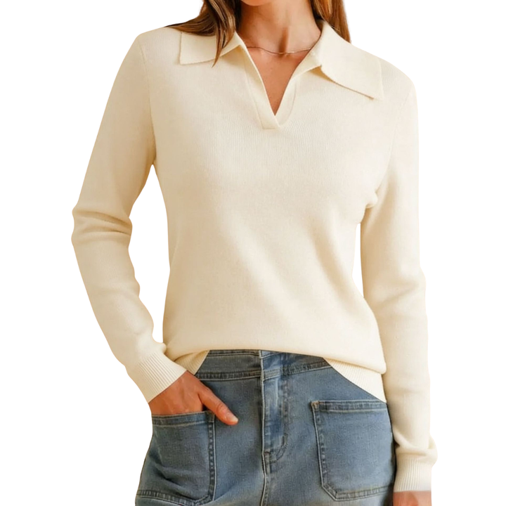 Eliza | Classic Knit Polo Sweater