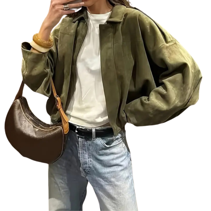 Victoria | Relaxed Suede-Feel Bomber Jacket
