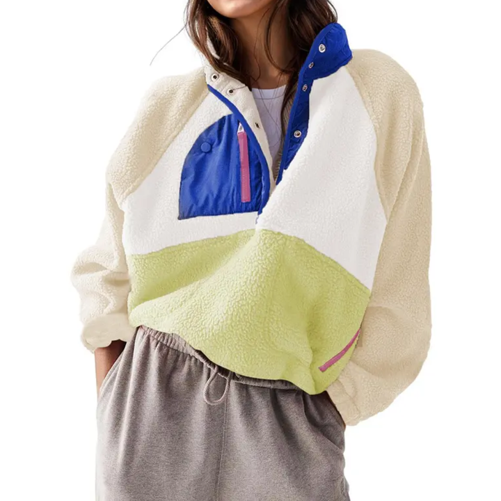 Taylor | Cosy Colorblock Fleece Zip Jacket