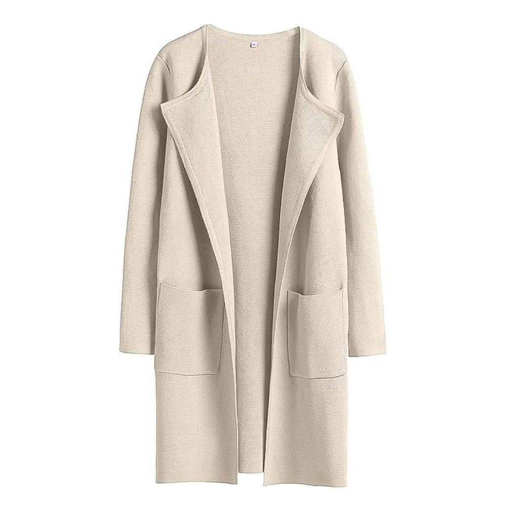 Zara | Cosy Lapel Open-Front Knit Cardigan