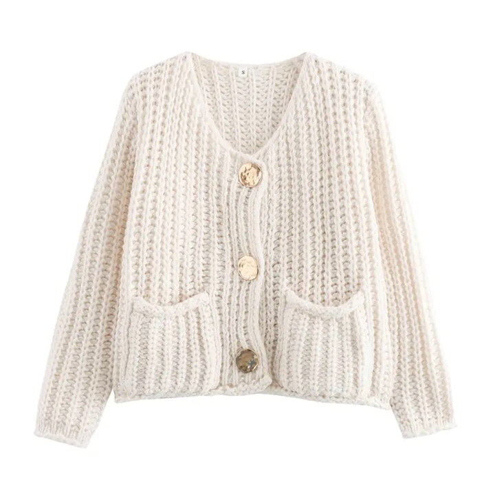 Olivia | Cosy Chunky Knit Cropped Cardigan