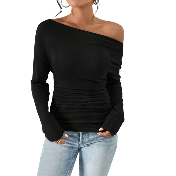 Annabelle | Sleek One-Shoulder Long-Sleeve Top