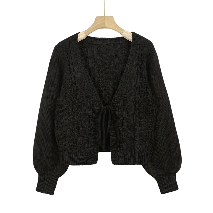 Xanthe | Cosy Cable Knit Tie-Front Cardigan