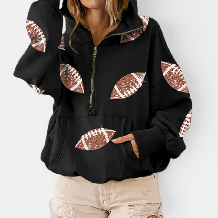 Zoe | Game Day Football Print Hoodie