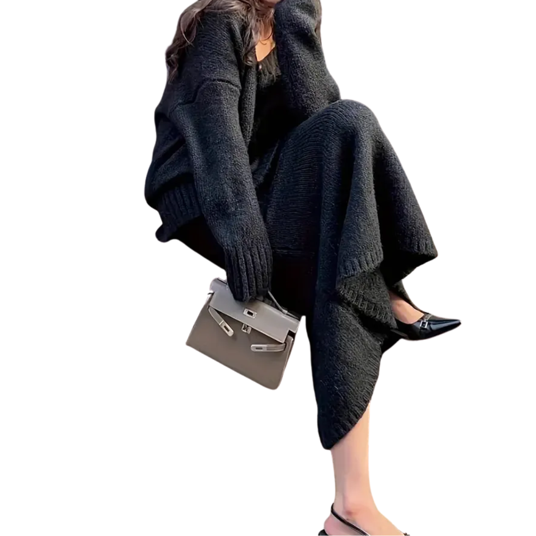 Ella | Cosy V-Neck Knit Sweater Set