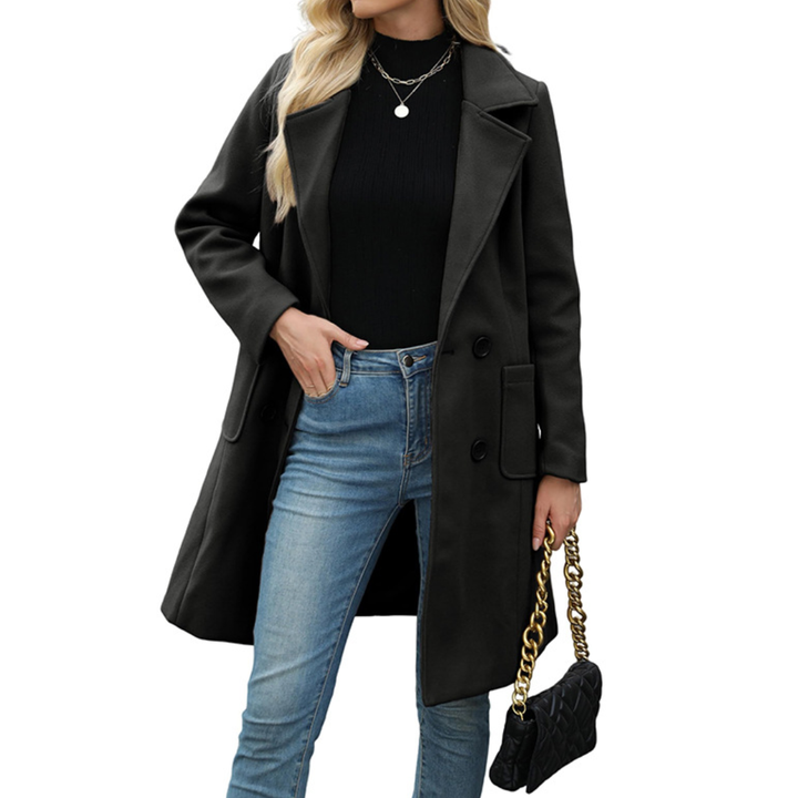 Riley | Double-Breasted Wool Blend Mid-Long Coat