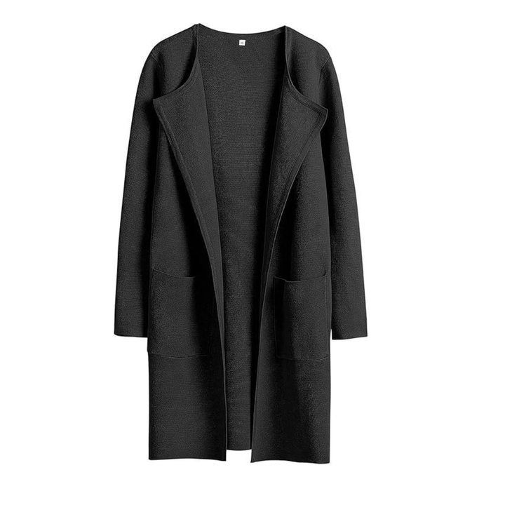 Zara | Cosy Lapel Open-Front Knit Cardigan