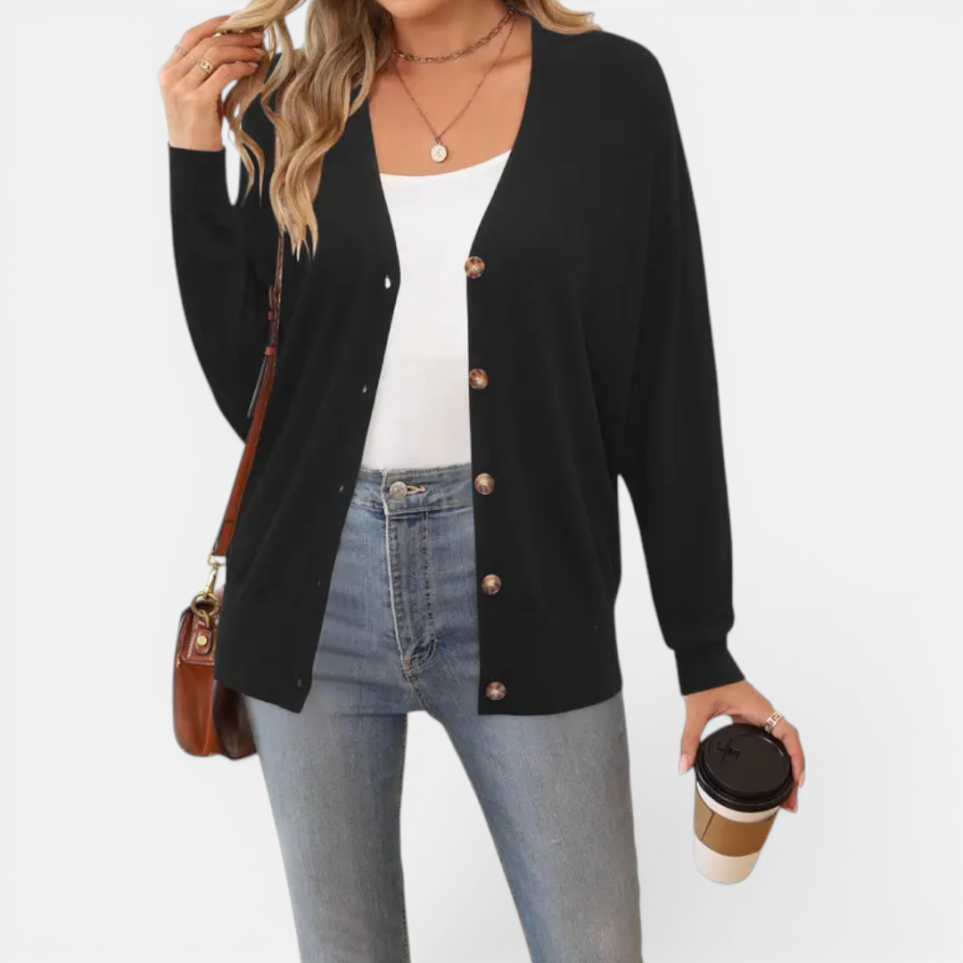 Sabrina | Lightweight Wool Blend Button Cardigan