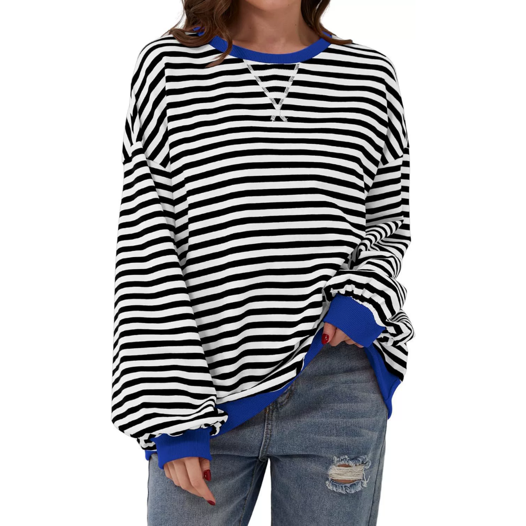 Zara | Relaxed Striped Lantern Sleeve Hoodie