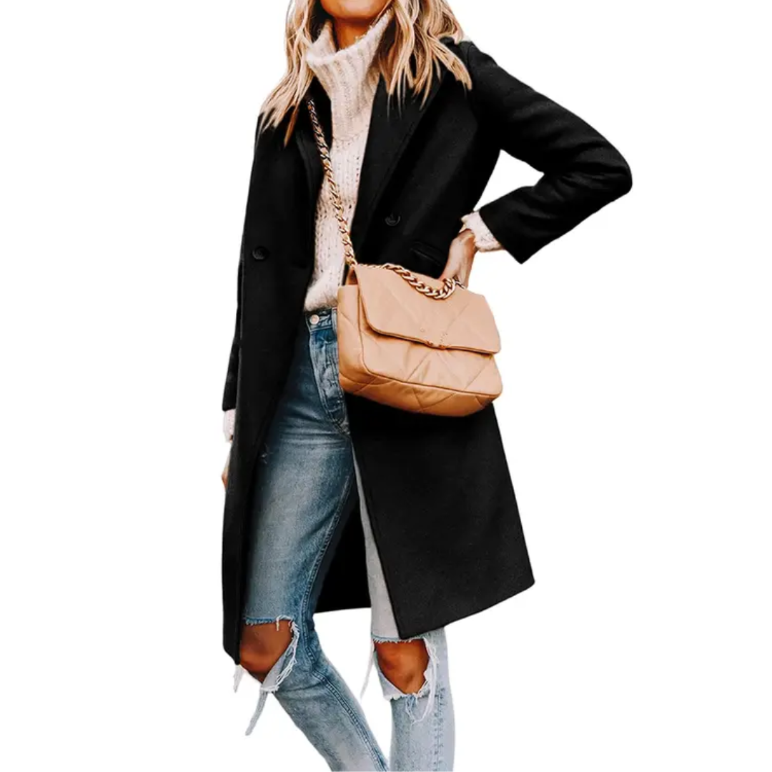 Sienna | Classic Double-Breasted Wool-Blend Peacoat