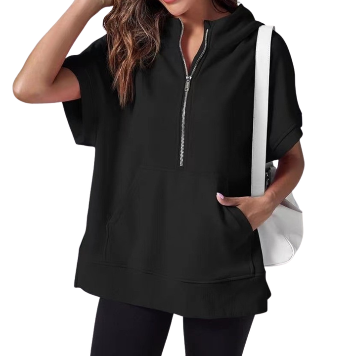 Scarlett | Relaxed Hooded Short Sleeve Sweatshirt