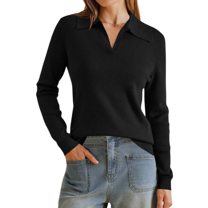 Eliza | Classic Knit Polo Sweater