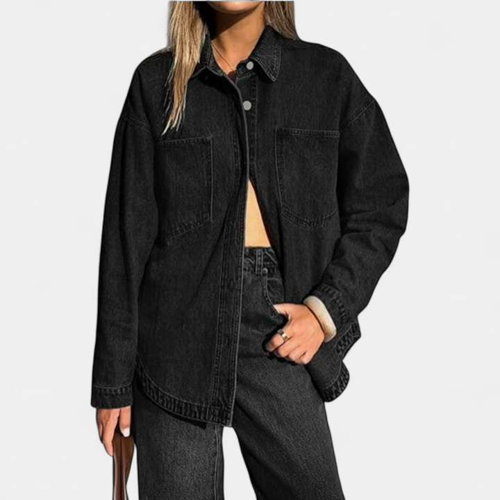 Tahlia | Washed Vintage Oversized Denim Shirt Jacket