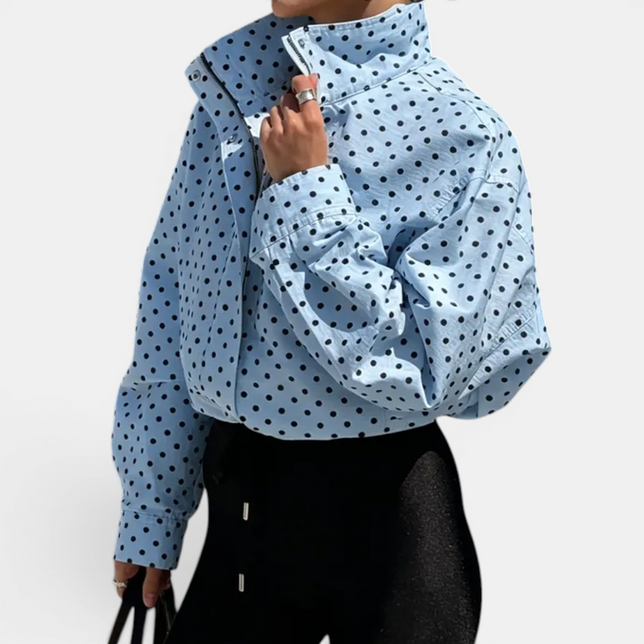 Heidi | Polka Dot Colour-Block Blazer Jacket