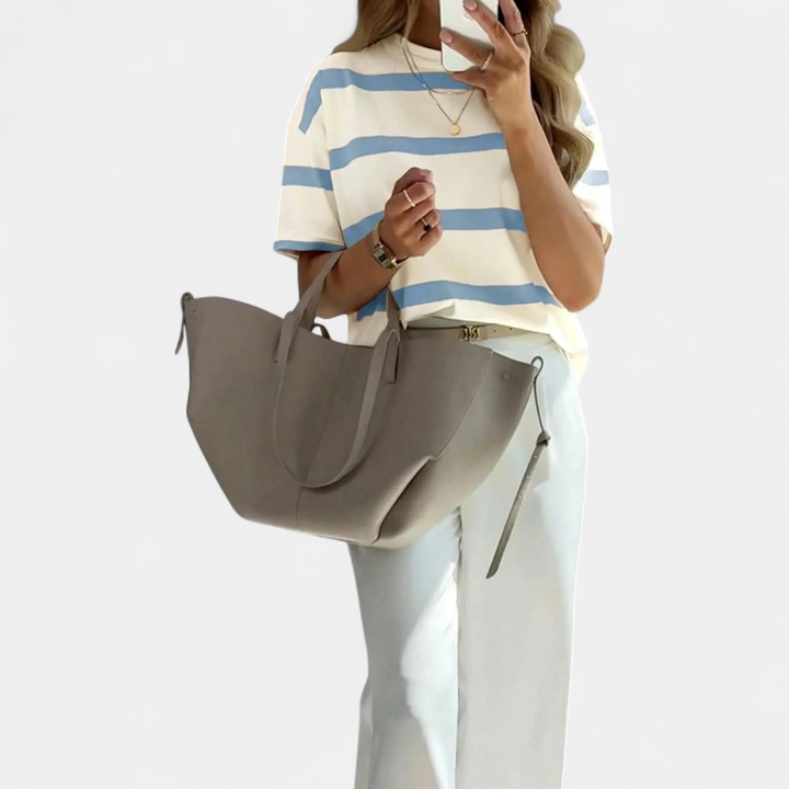 Tessa | Relaxed Striped Soft Crew Top