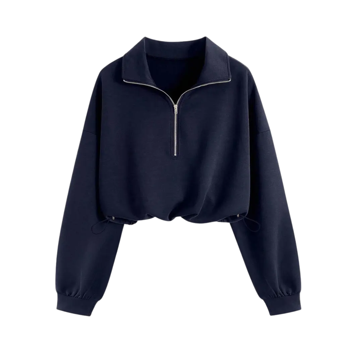 Willow | Sporty Half-Zip Cropped Sweatshirt