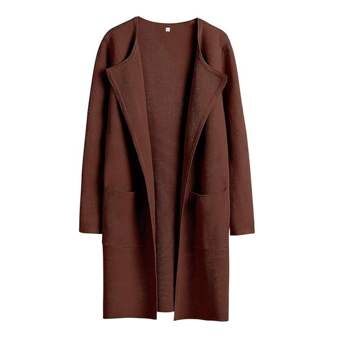 Zara | Cosy Lapel Open-Front Knit Cardigan
