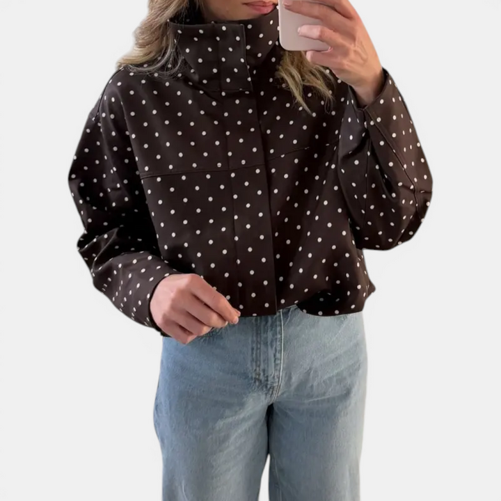 Heidi | Polka Dot Colour-Block Blazer Jacket