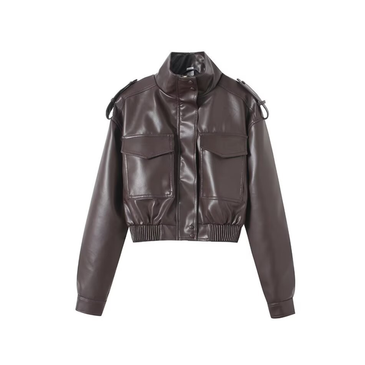Francesca | Edgy Faux Leather Moto Jacket