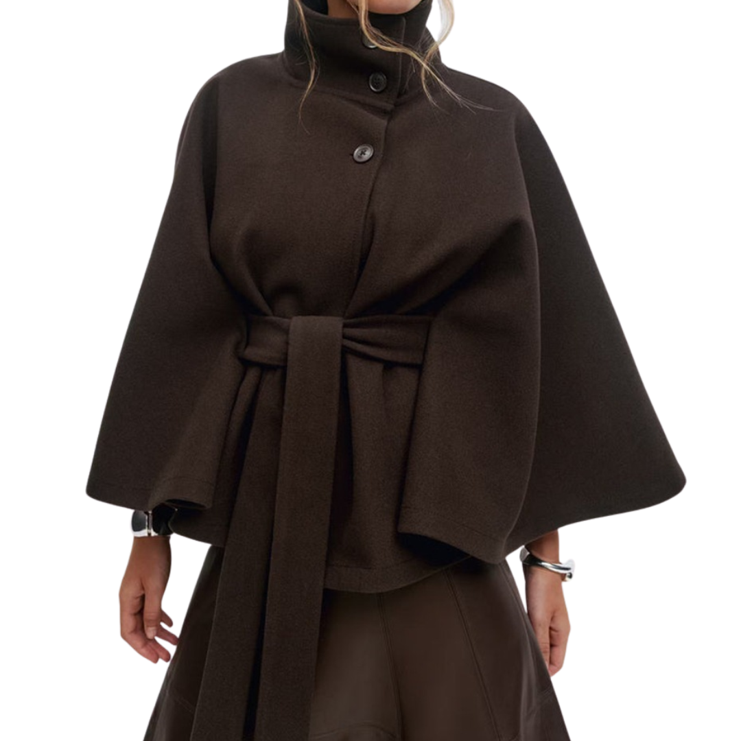 Madison | Structured Cape-Style Belted Coat