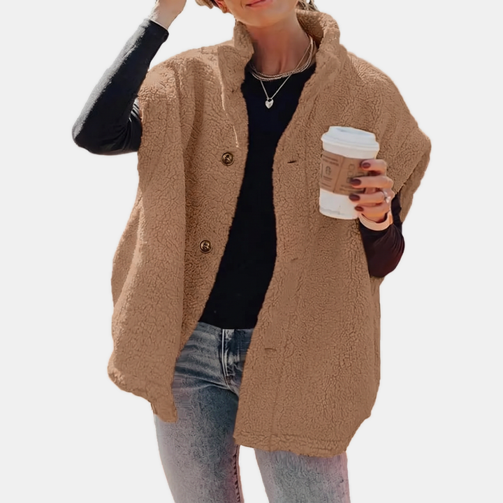 Women's Sleeveless Sherpa Fleece Button Down Vest Jacket with Pockets