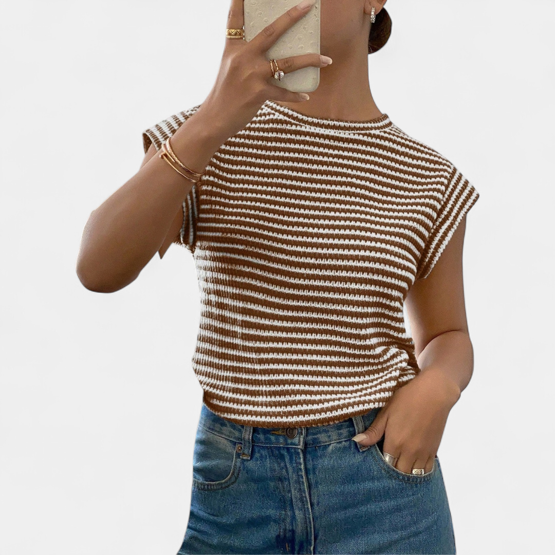 Kara | Breezy Cutout Sleeveless Tee