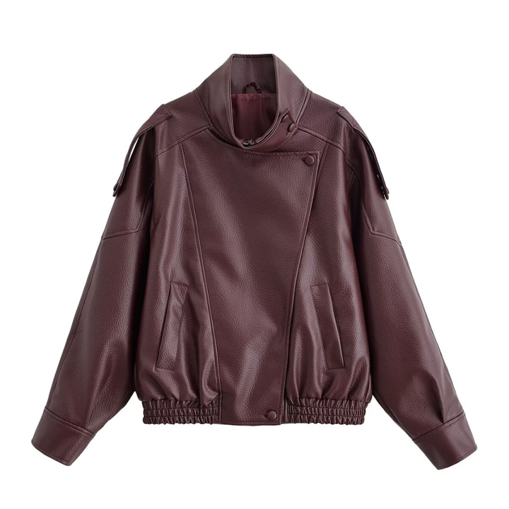 Riley | Asymmetrical Zip-Up PU Leather Biker Jacket