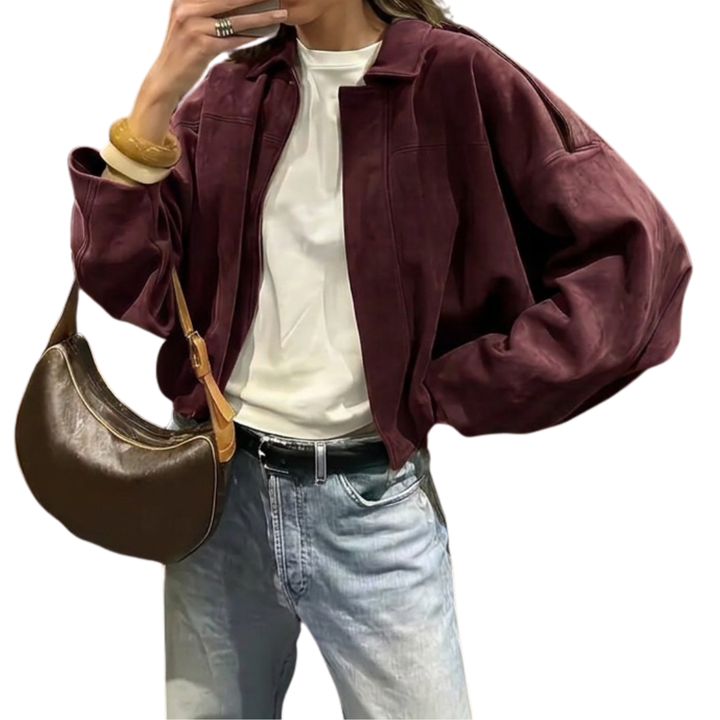 Victoria | Relaxed Suede-Feel Bomber Jacket