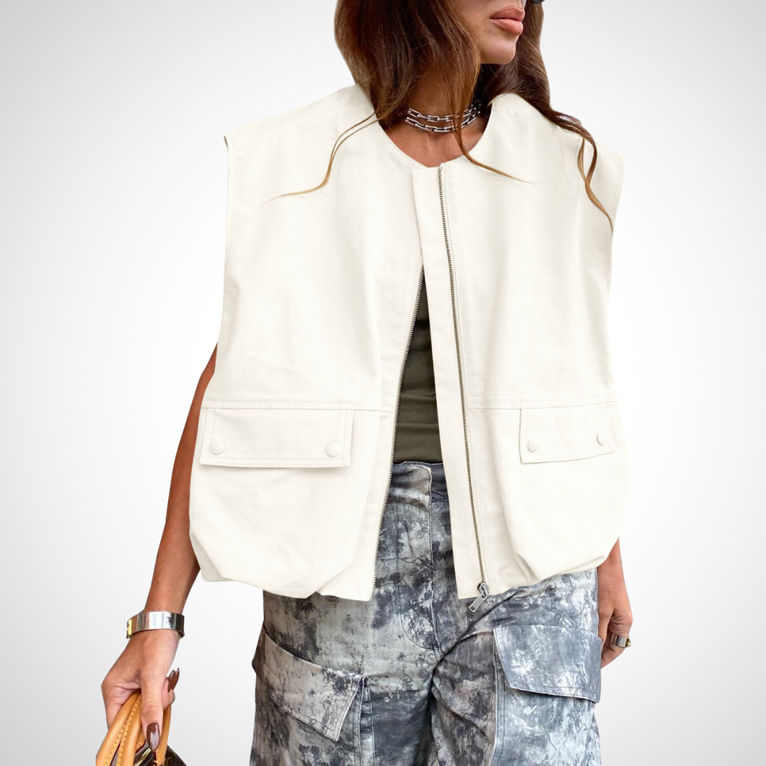 Rebecca | Casual Sleeveless Loose Zipper Vest