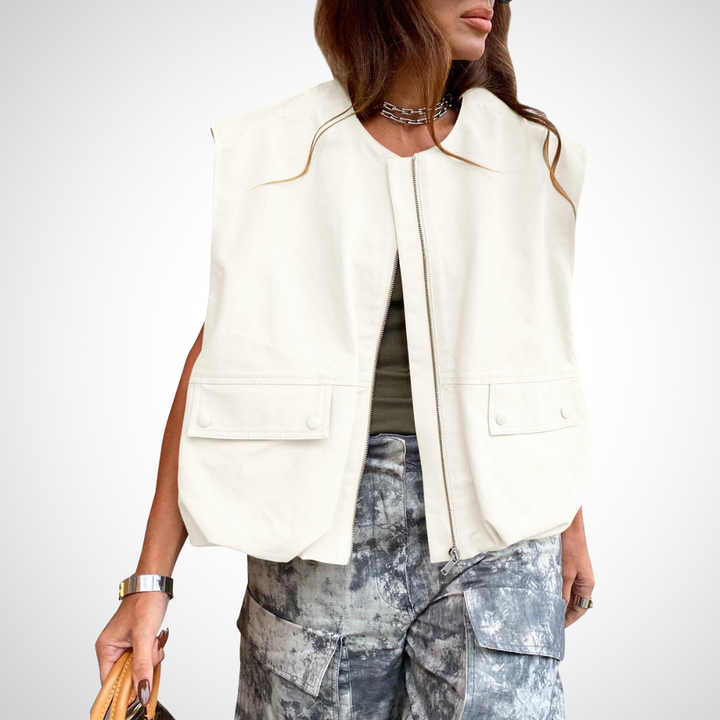 Rebecca | Casual Sleeveless Loose Zipper Vest