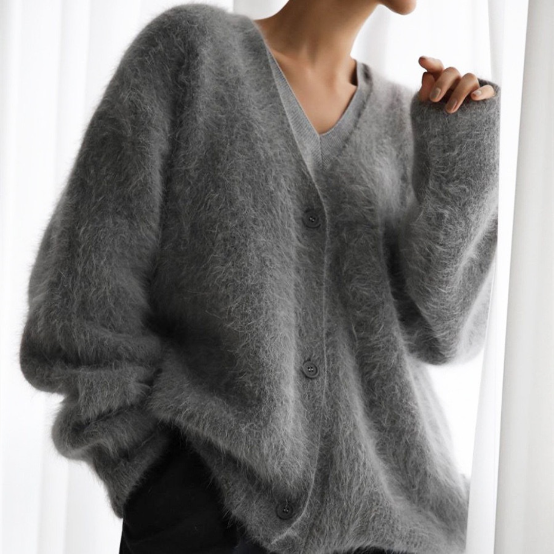 Elsie | Comfy Button Front Drop Shoulder Cardigan