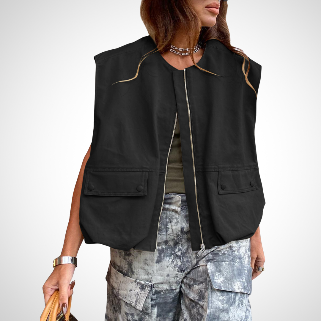 Rebecca | Casual Sleeveless Loose Zipper Vest