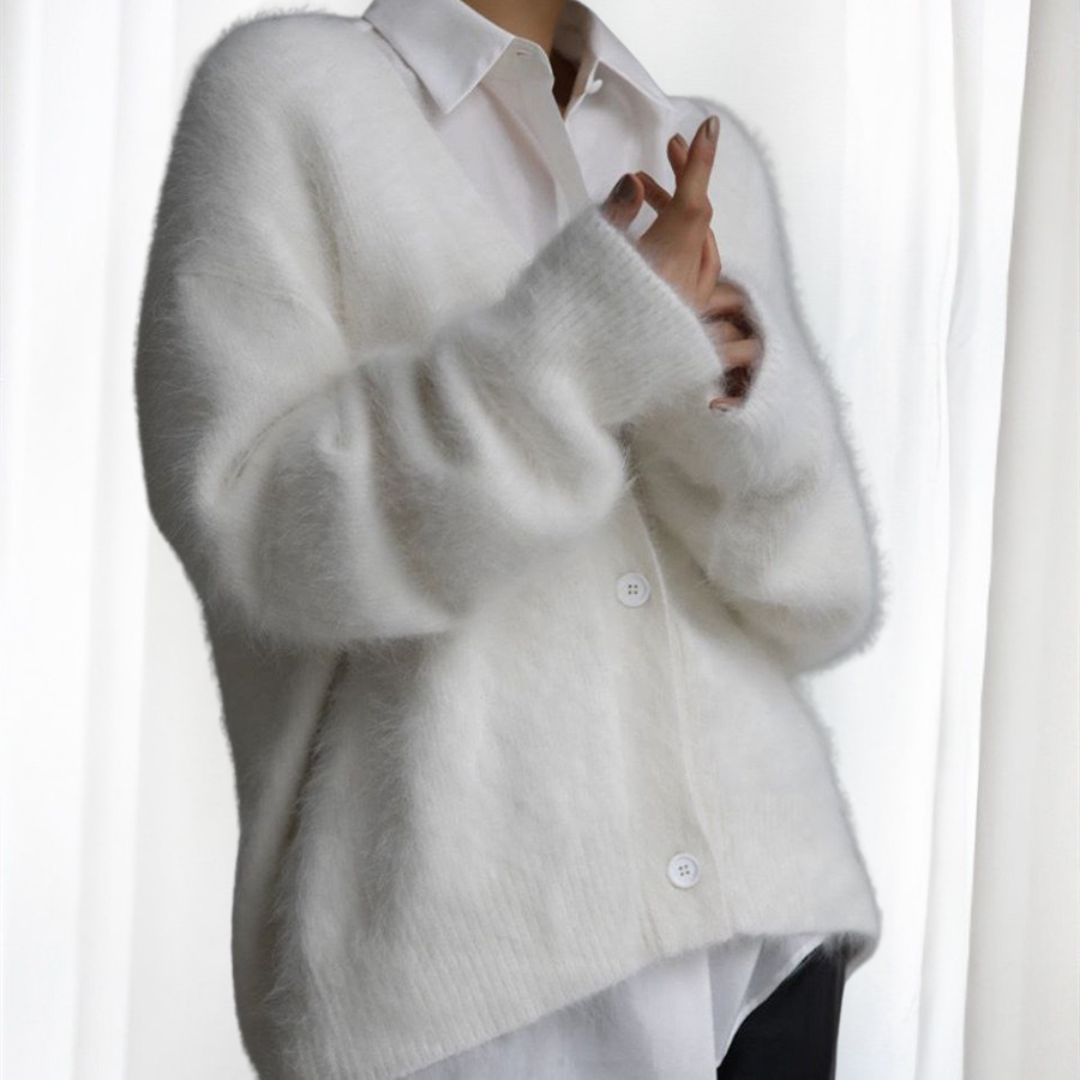 Elsie | Comfy Button Front Drop Shoulder Cardigan
