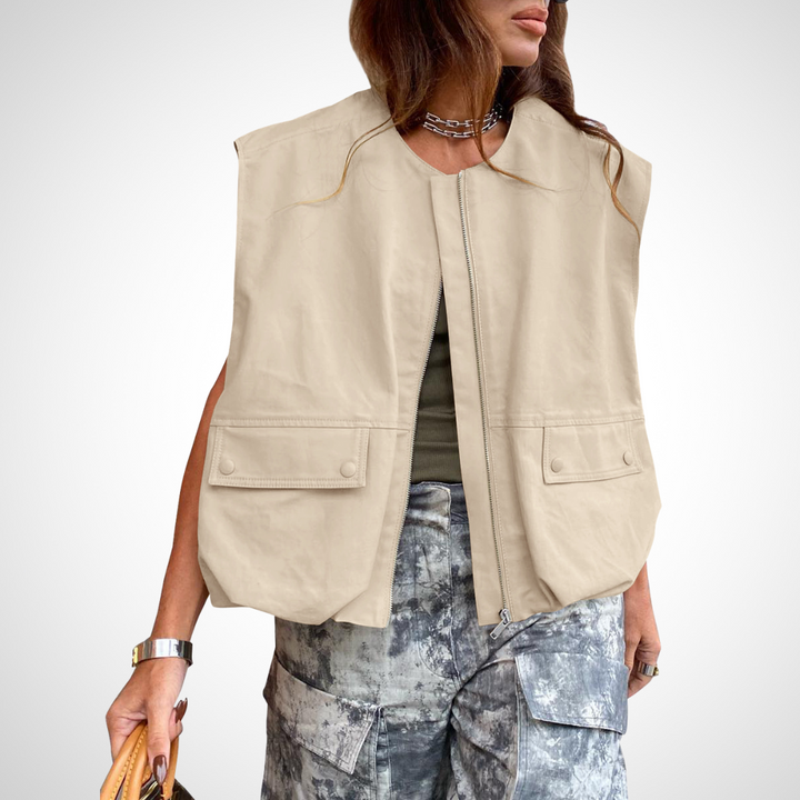 Rebecca | Casual Sleeveless Loose Zipper Vest