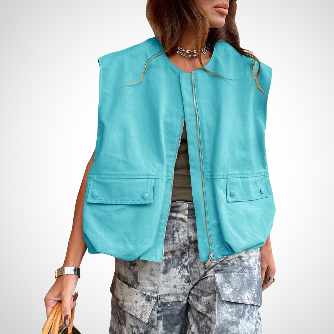 Rebecca | Casual Sleeveless Loose Zipper Vest