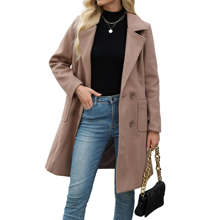 Riley | Double-Breasted Wool Blend Mid-Long Coat