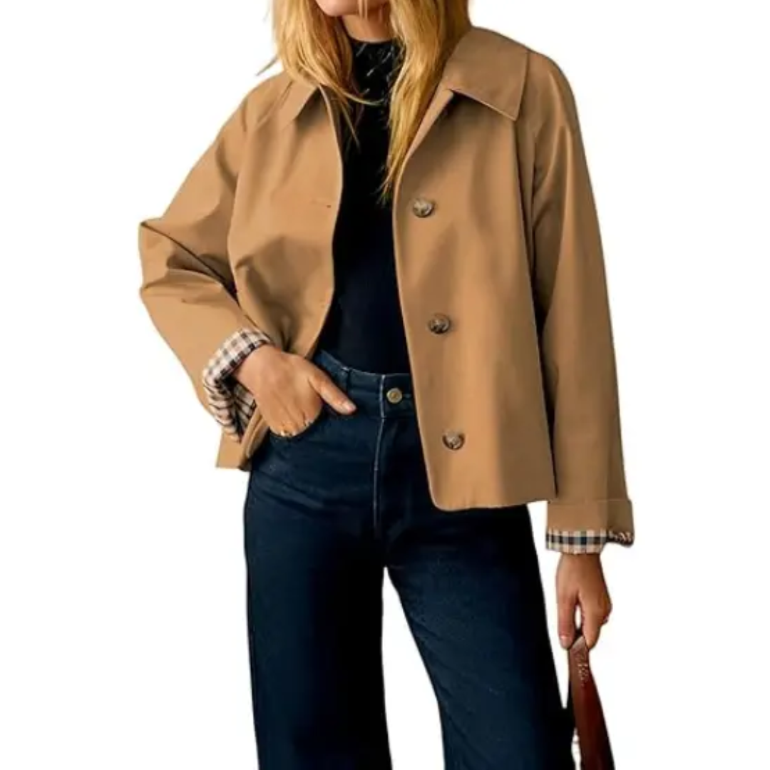 Isabelle | Vintage-Inspired Cropped Trench Coat