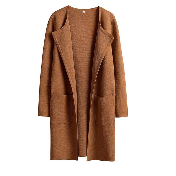 Zara | Cosy Lapel Open-Front Knit Cardigan