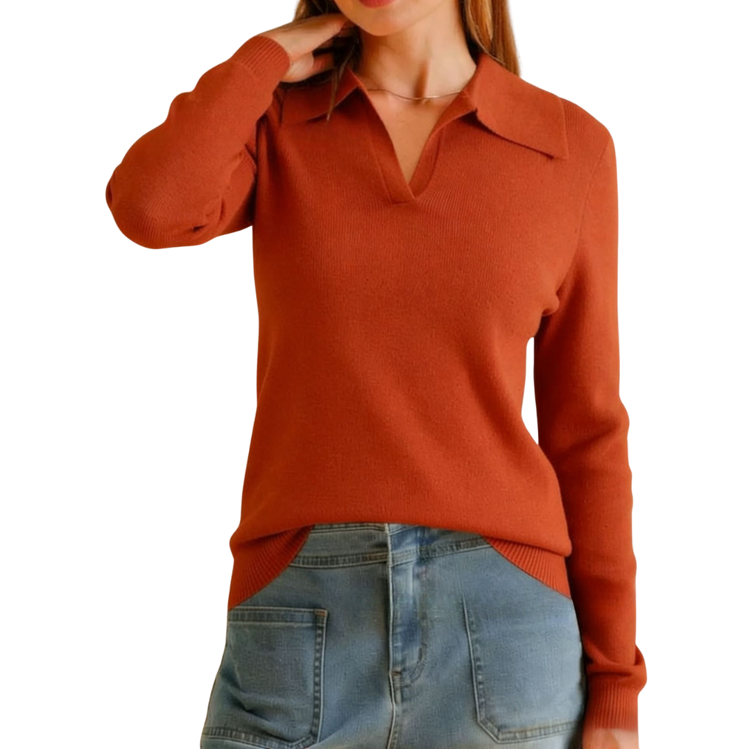 Eliza | Classic Knit Polo Sweater