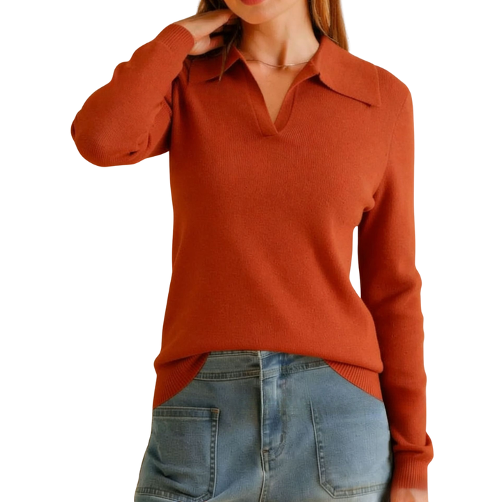 Eliza | Classic Knit Polo Sweater