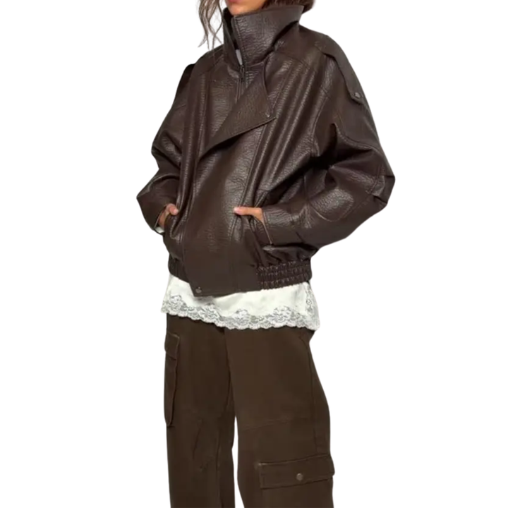 Heidi | Vintage Street Lychee Leather Jacket