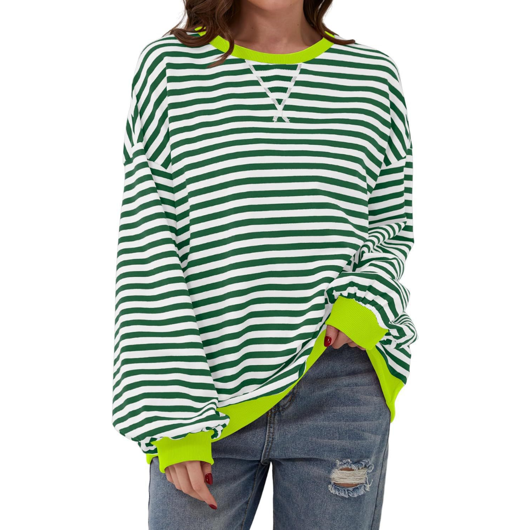 Zara | Relaxed Striped Lantern Sleeve Hoodie