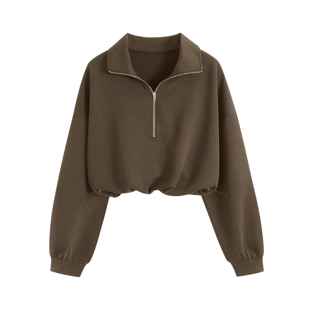 Willow | Sporty Half-Zip Cropped Sweatshirt