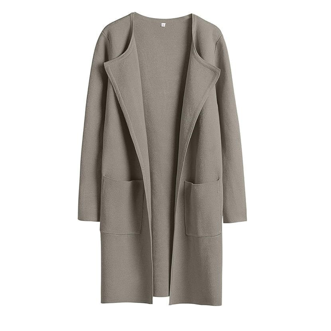Zara | Cosy Lapel Open-Front Knit Cardigan