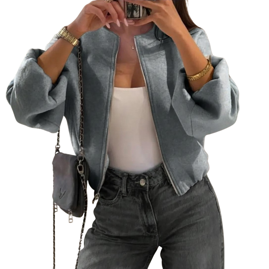 Whitney | Sporty Zip-Up Pilot Jacket Coat