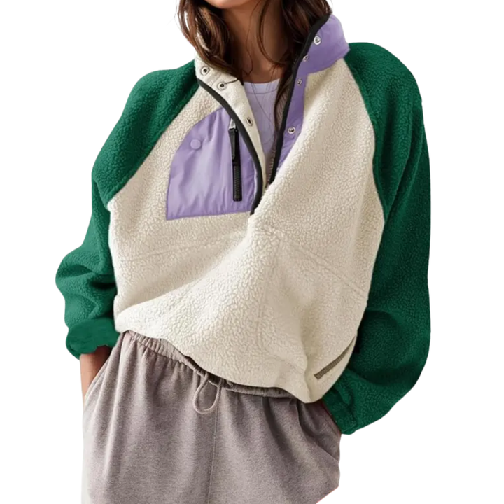 Taylor | Cosy Colorblock Fleece Zip Jacket