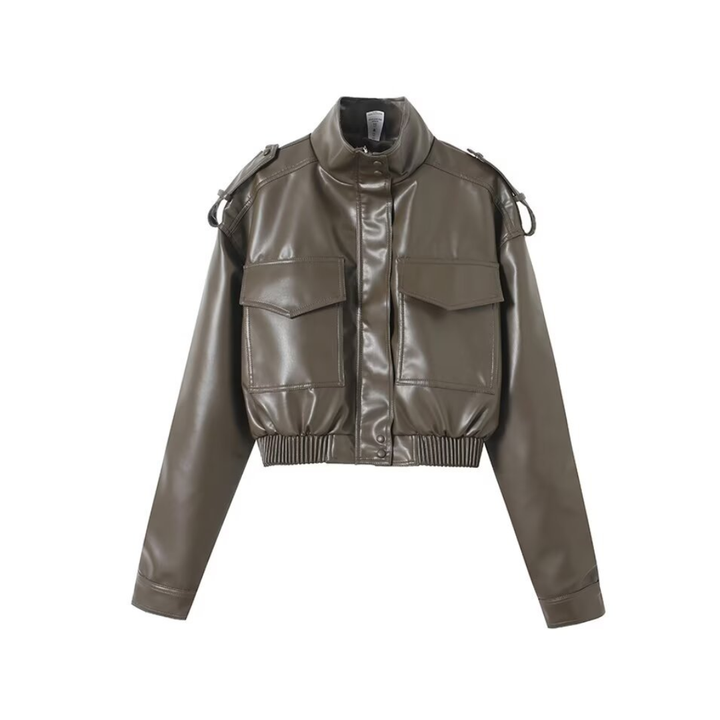 Francesca | Edgy Faux Leather Moto Jacket