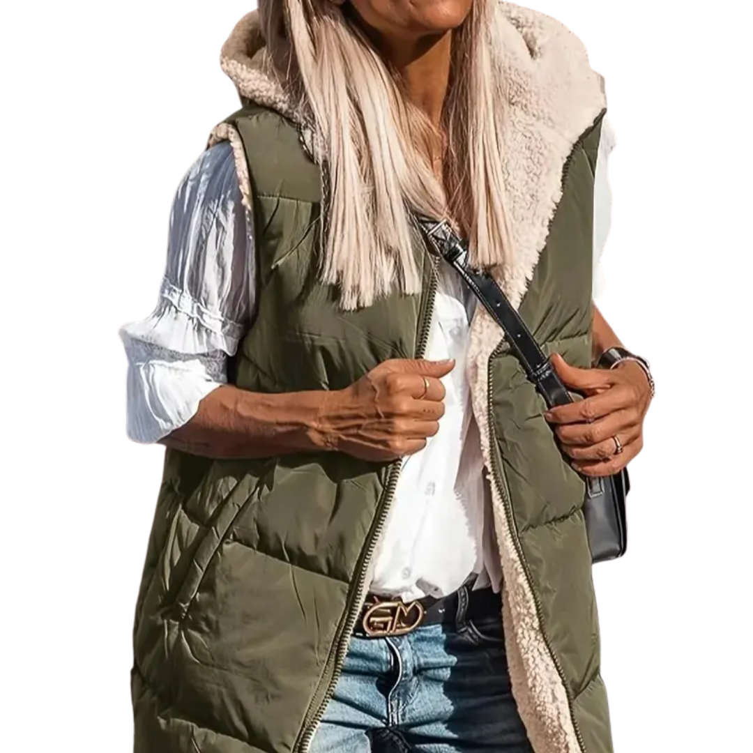 Sophie | Reversible Hooded Puffer Vest